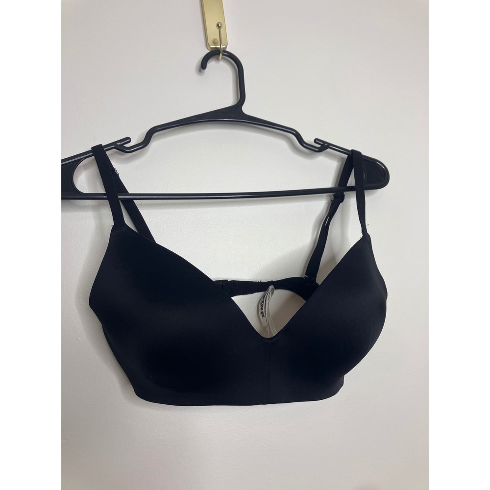 PINK Victoria's Secret Wireless Bra Women 34D Black Excellent Lightly Lined